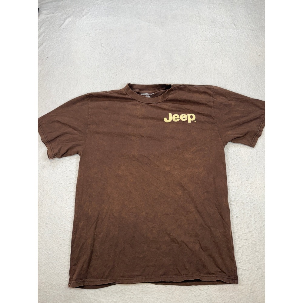 Jeep Spirit 1941 Mens XL Graphic T-Shirt Brown Short Sleeve Off Road Back Print